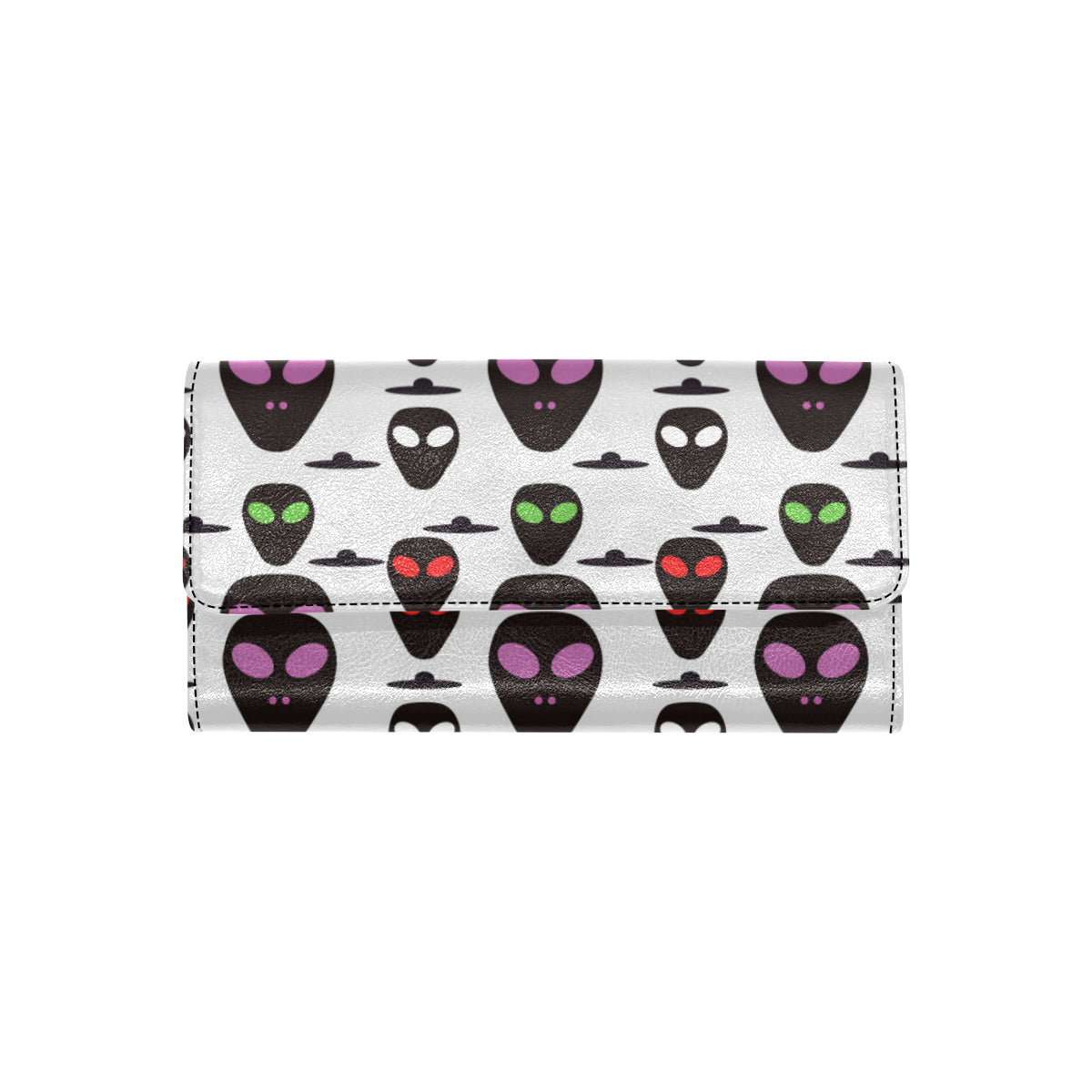 Alien Pattern Print Design 06 Women's Trifold Wallet