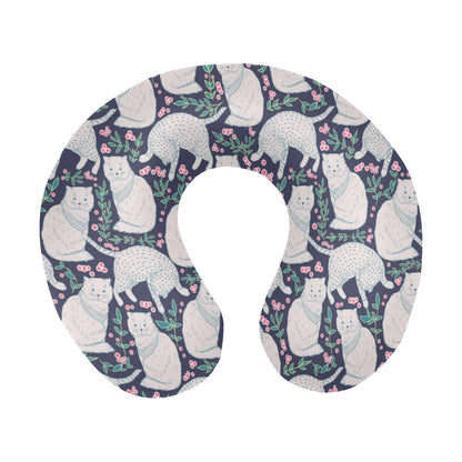 Cat Pattern Print Design 06 U-Shaped Travel Neck Pillow