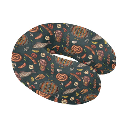 Barbecue Pattern Print Design 02 U-Shaped Travel Neck Pillow