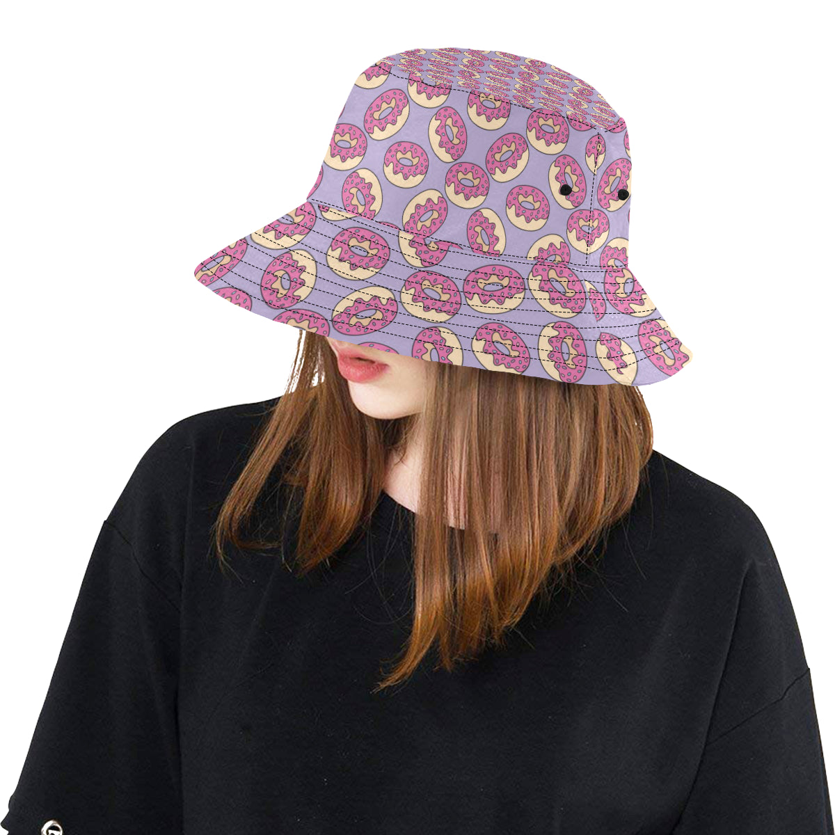 Donut Pattern Print Design DN015 Unisex Bucket Hat