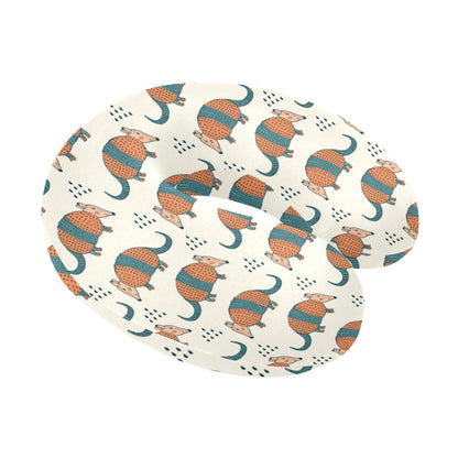 Armadillo Pattern Print Design 01 U-Shaped Travel Neck Pillow