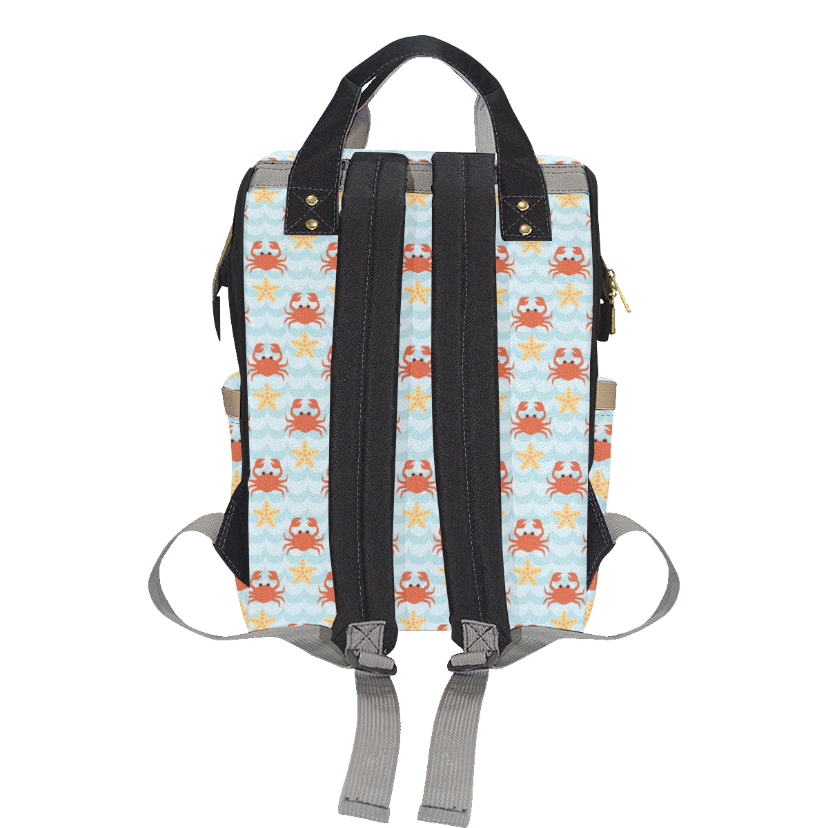 Crab Pattern Print Design 03 Diaper Bag Backpack