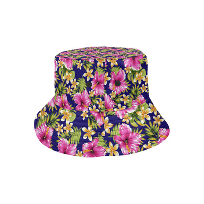 Pink Hibiscus Pattern Print Design HB027 Unisex Bucket Hat