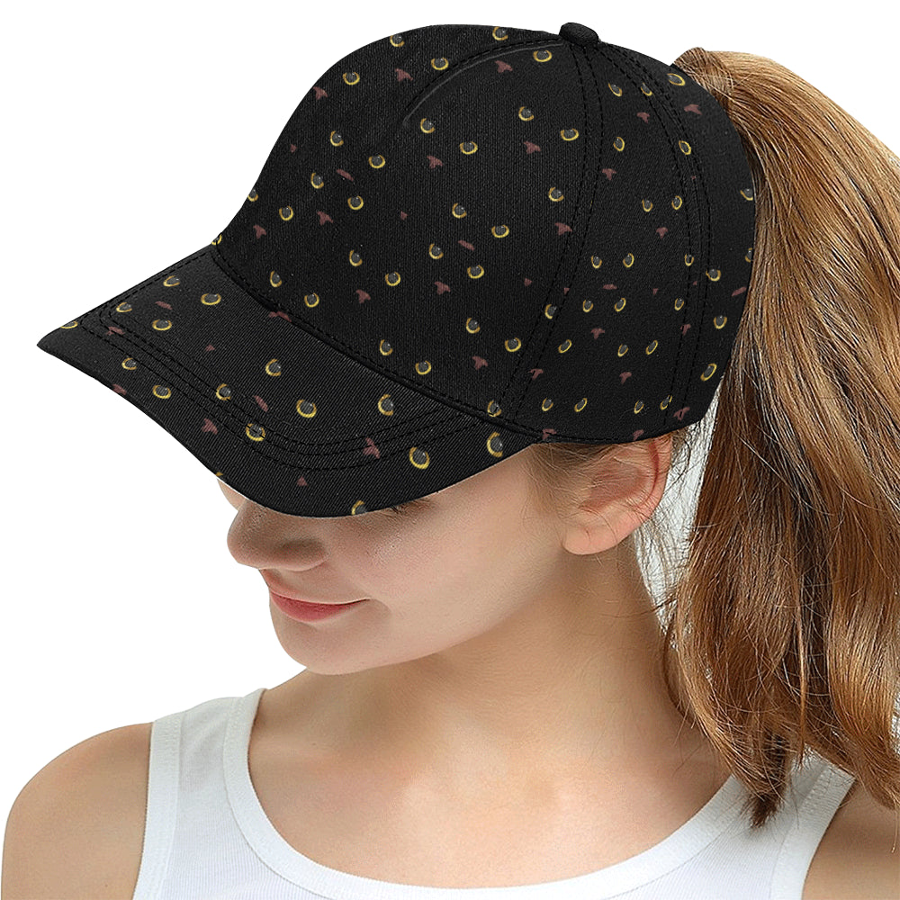 Black Cat Face Print Pattern Snapback Cap