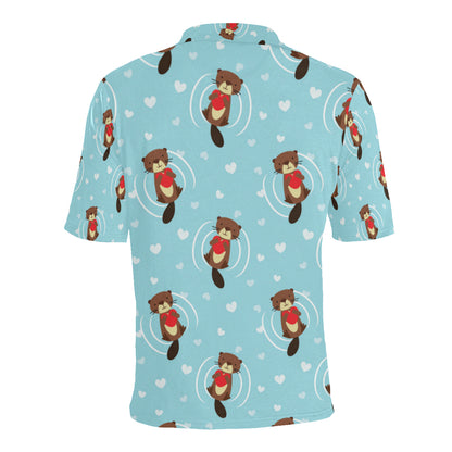 Sea Otter Cute Pattern Print Design 04 Men Polo Shirt