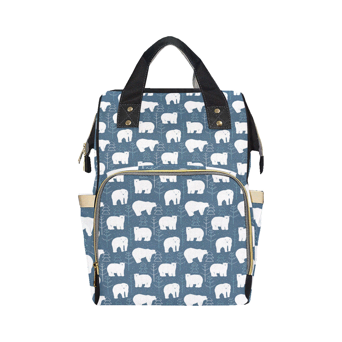 Polar Bear Pattern Print Design A01 Diaper Bag Backpack