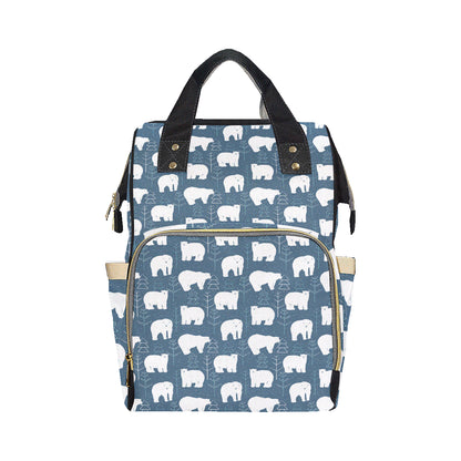 Polar Bear Pattern Print Design A01 Diaper Bag Backpack