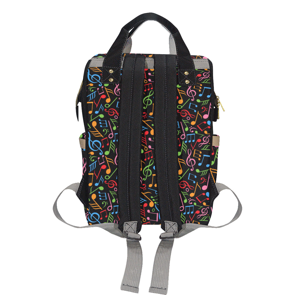 Music Note Colorful Themed Print Diaper Bag Backpack
