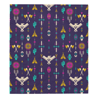 Native American Eagle Indian Pattern Premium Quilt