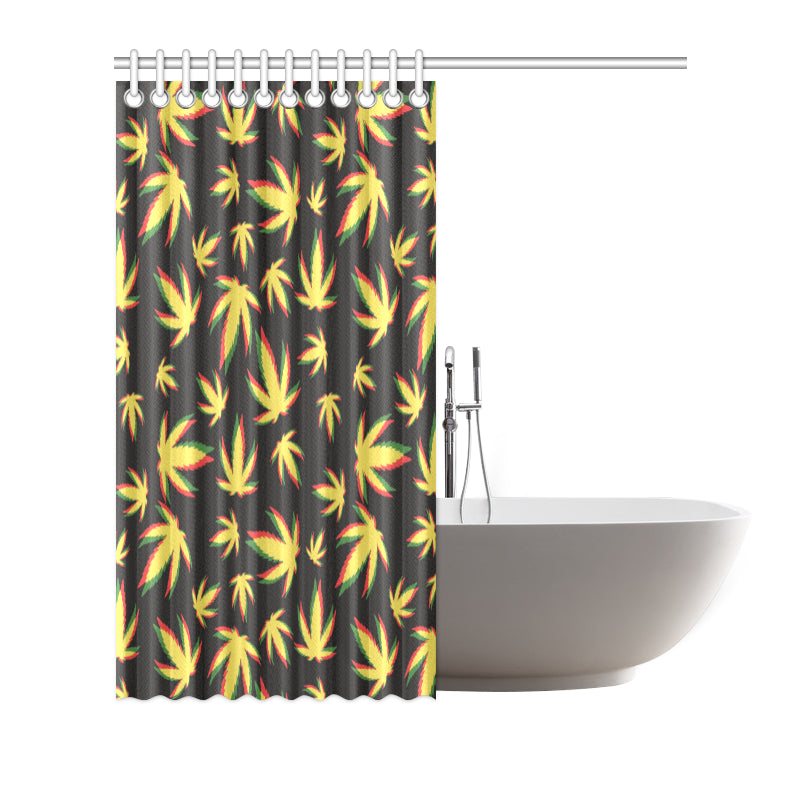 Pot Leaf Pattern Print Design A02 Shower Curtain