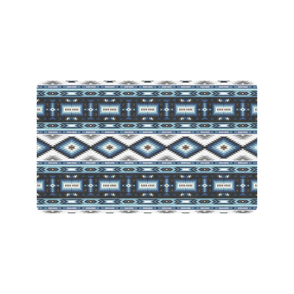 Navajo Dark Blue Print Pattern Rubber Doormat
