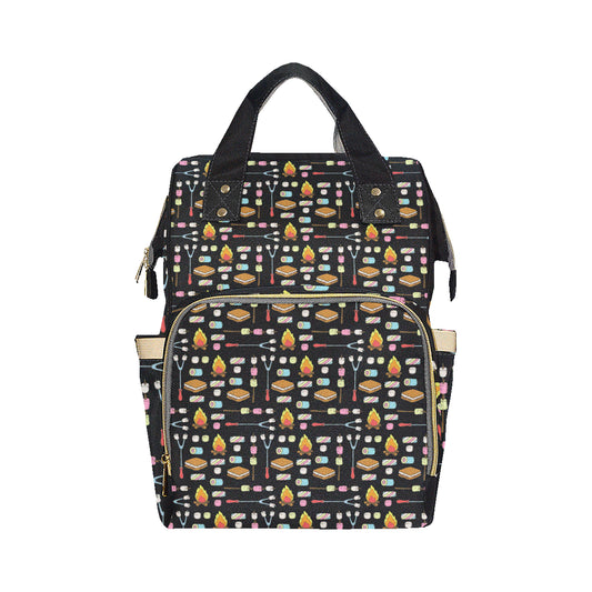 Camping Campfire Marshmallows Diaper Bag Backpack