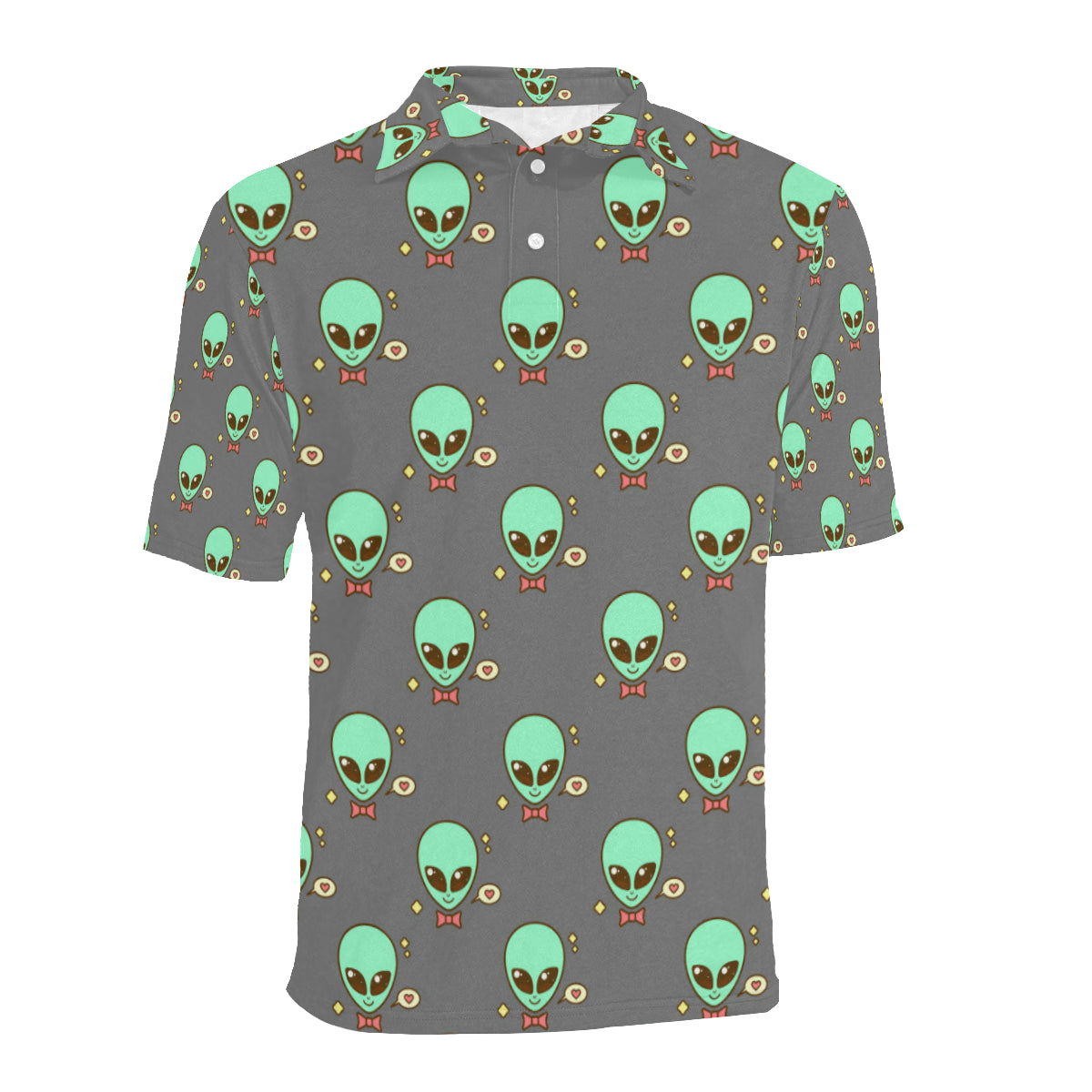 Alien Pattern Print Design 02 Men Polo Shirt