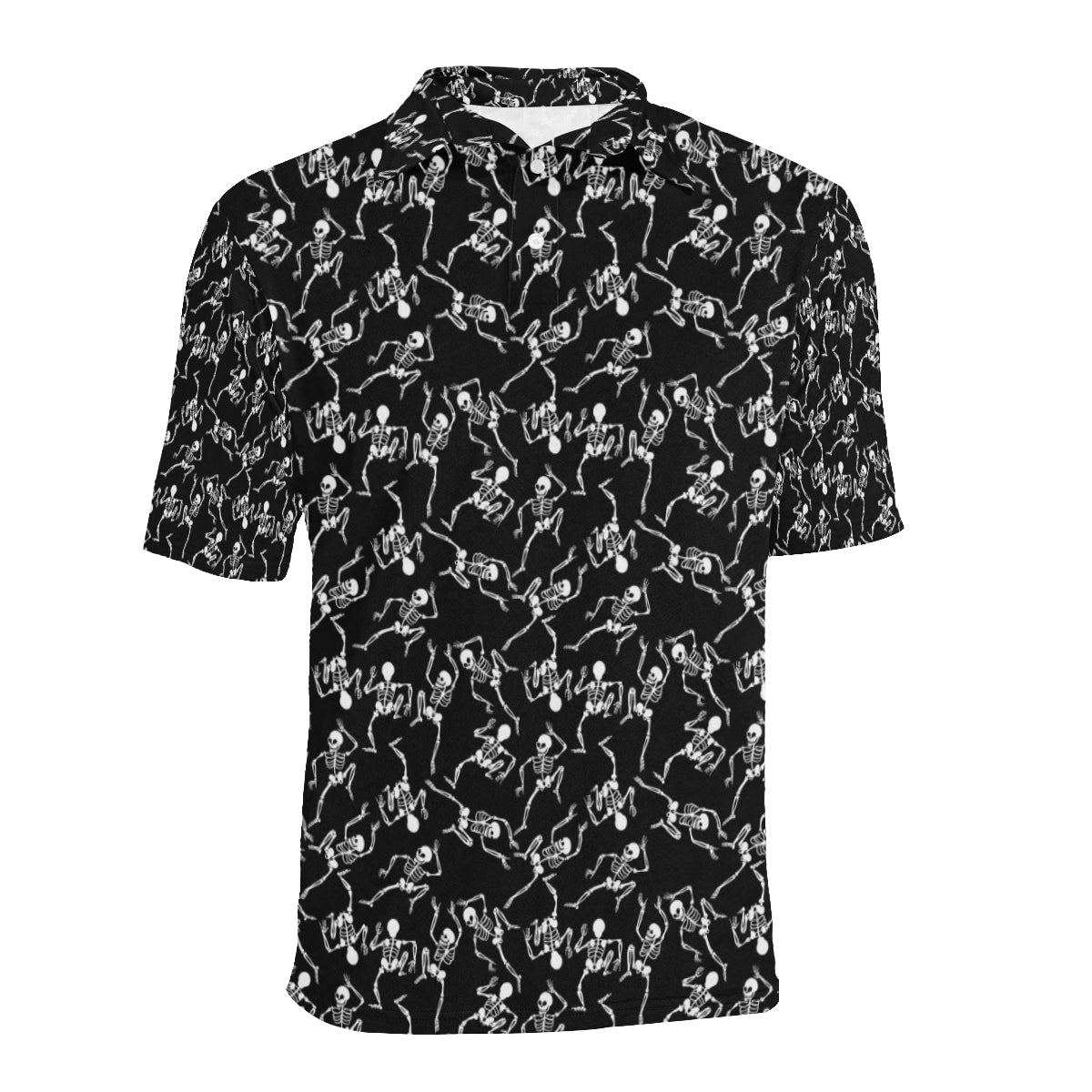 Skeleton Style Print Men Polo Shirt