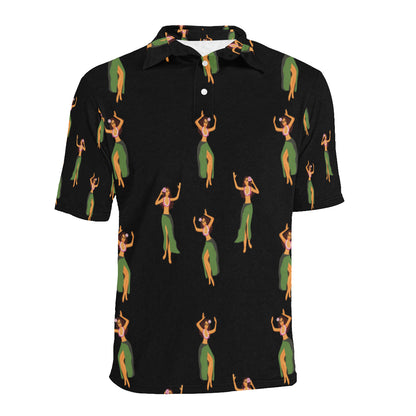 Hula Dancers Girl Pattern Print Design 01 Men Polo Shirt