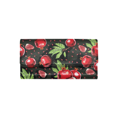 Pomegranate Pattern Print Design PG06 Women's Trifold Wallet
