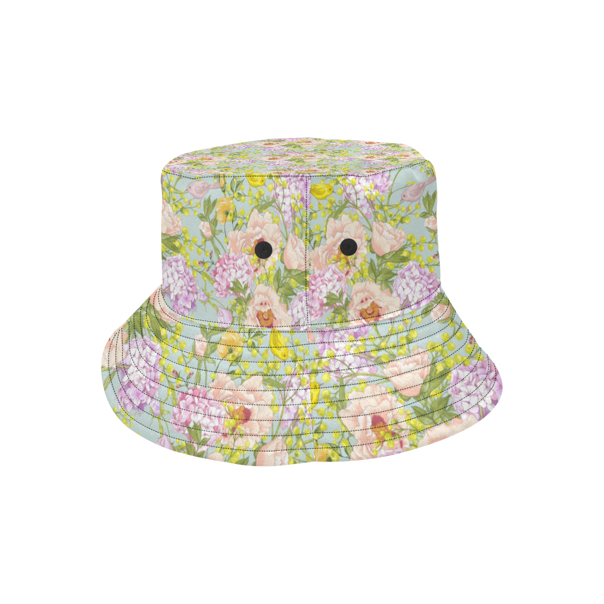Hydrangea Pattern Print Design HD02 Unisex Bucket Hat