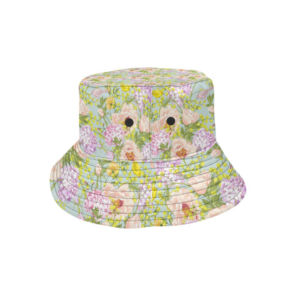 Hydrangea Pattern Print Design HD02 Unisex Bucket Hat