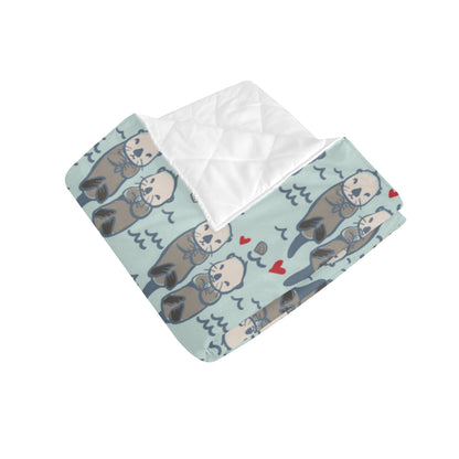Sea Otter Pattern Print Design 03 Premium Quilt