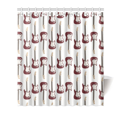 Bass Guitar Pattern Print Design 03 Shower Curtain