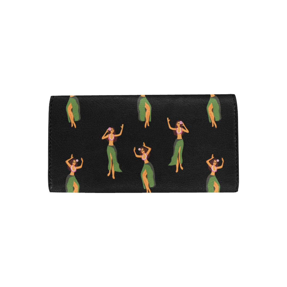Hula Dancers Girl Pattern Print Design 01 Women's Trifold Wallet
