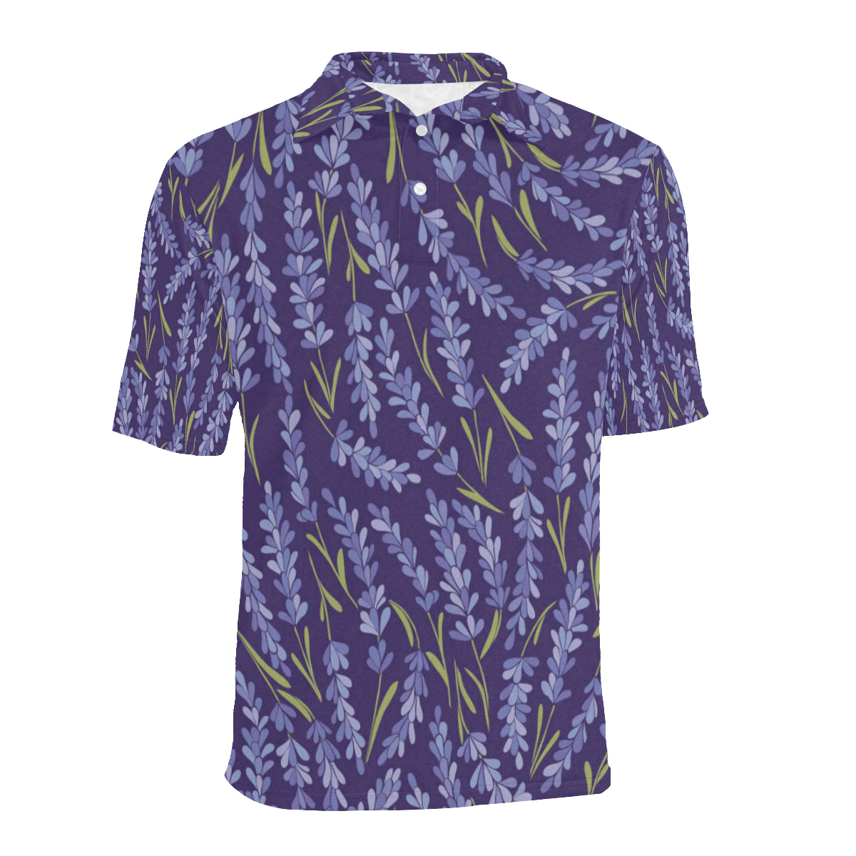 Lavender Pattern Print Design 03 Men Polo Shirt