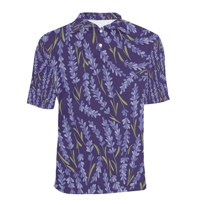 Lavender Pattern Print Design 03 Men Polo Shirt