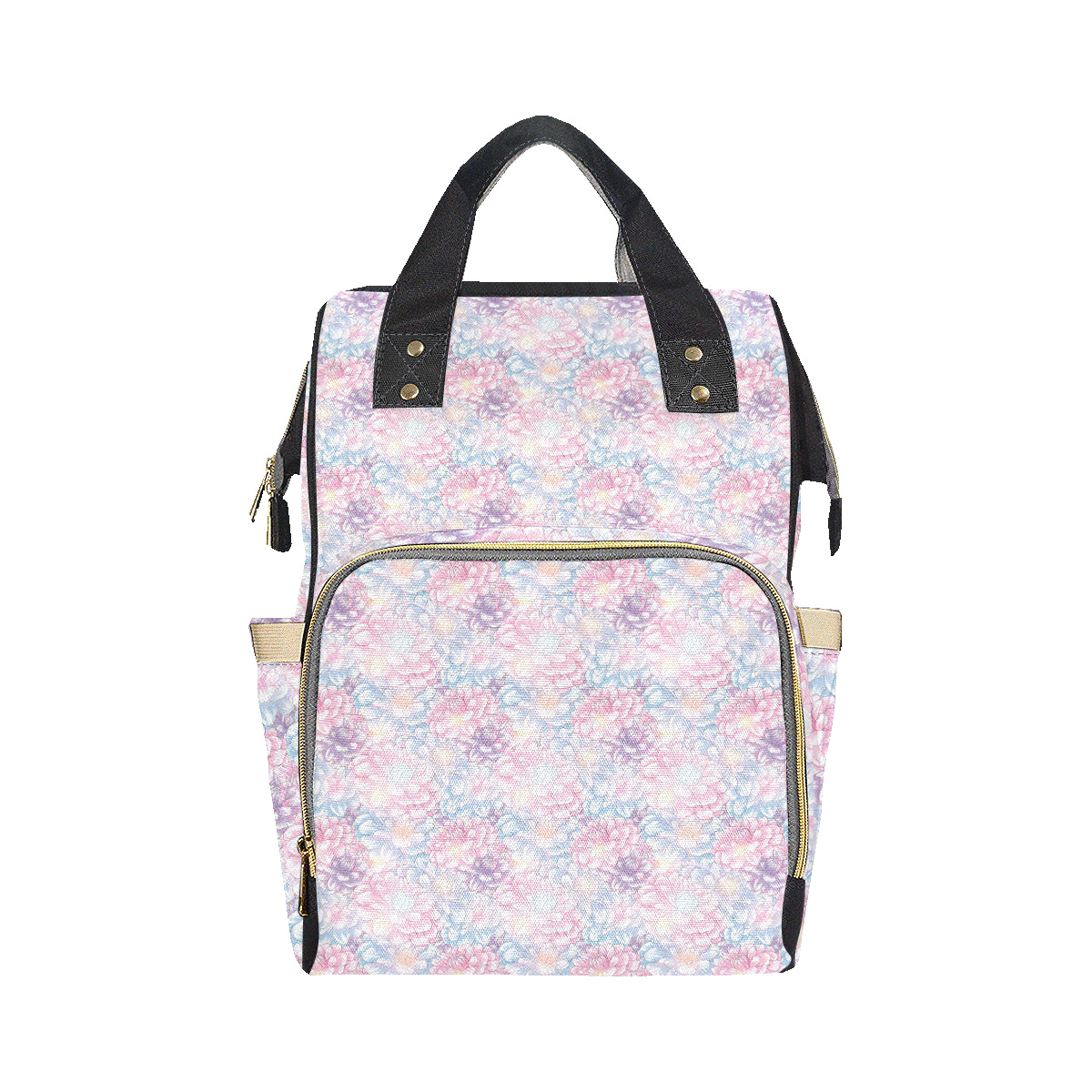Dahlia Pattern Print Design 01 Diaper Bag Backpack