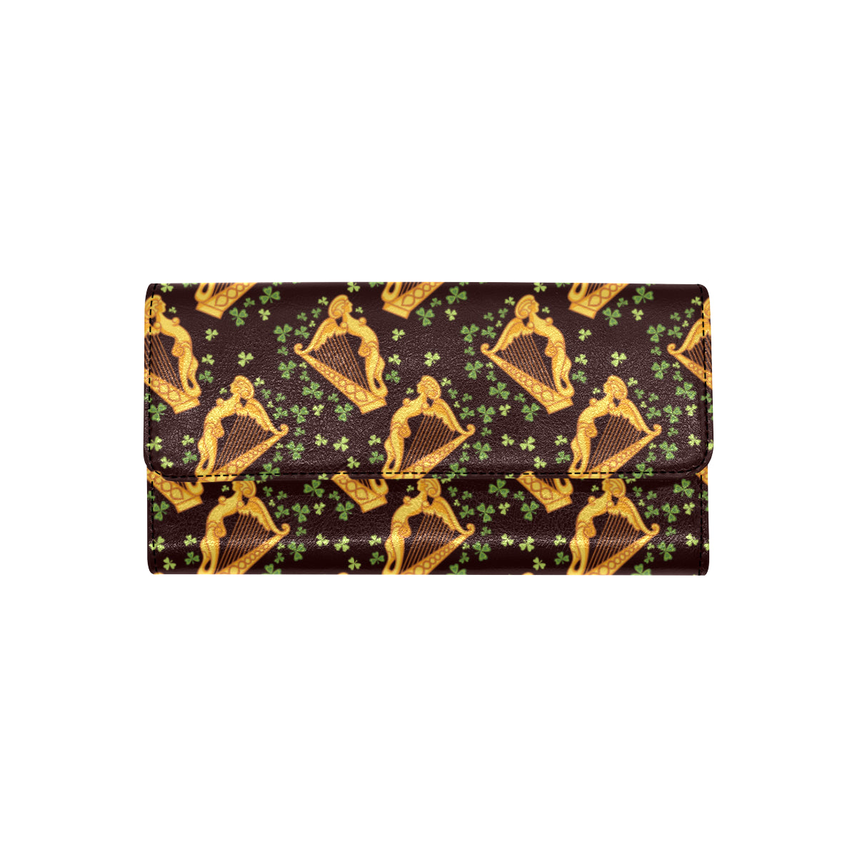 Harp Pattern Print Design 02 Women's Trifold Wallet