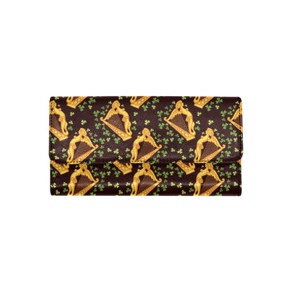 Harp Pattern Print Design 02 Women's Trifold Wallet