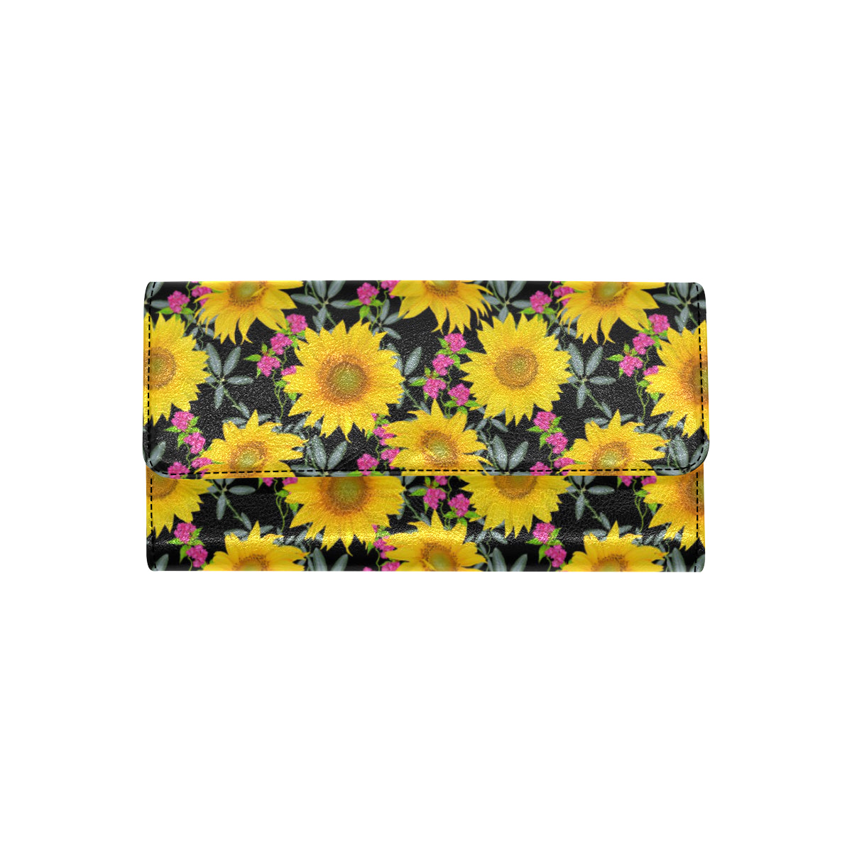Sunflower Pattern Print Design SF014 Women's Trifold Wallet