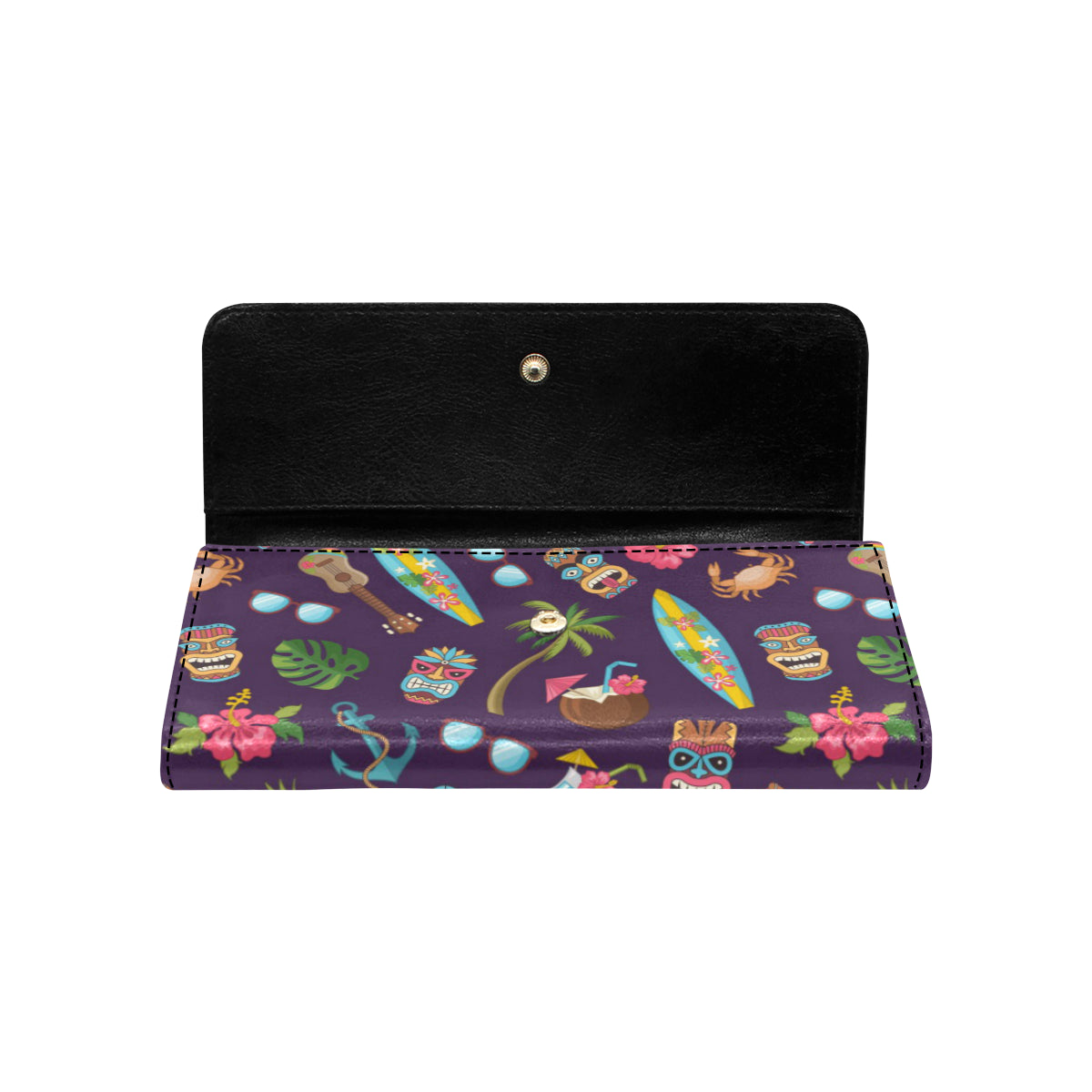 Hawaiian Themed Pattern Print Design H024 Women's Trifold Wallet