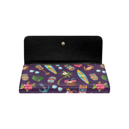Hawaiian Themed Pattern Print Design H024 Women's Trifold Wallet