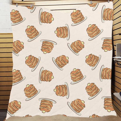 Pancake Pattern Print Design A01 Premium Quilt
