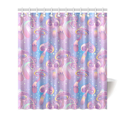 Psychedelic Mushroom Pattern Print Design A01 Shower Curtain
