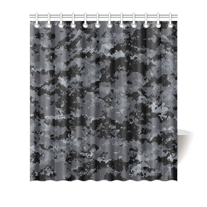 ACU Digital Black Camouflage Shower Curtain