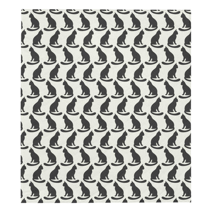 Black Cat Pattern Print Design 02 Premium Quilt
