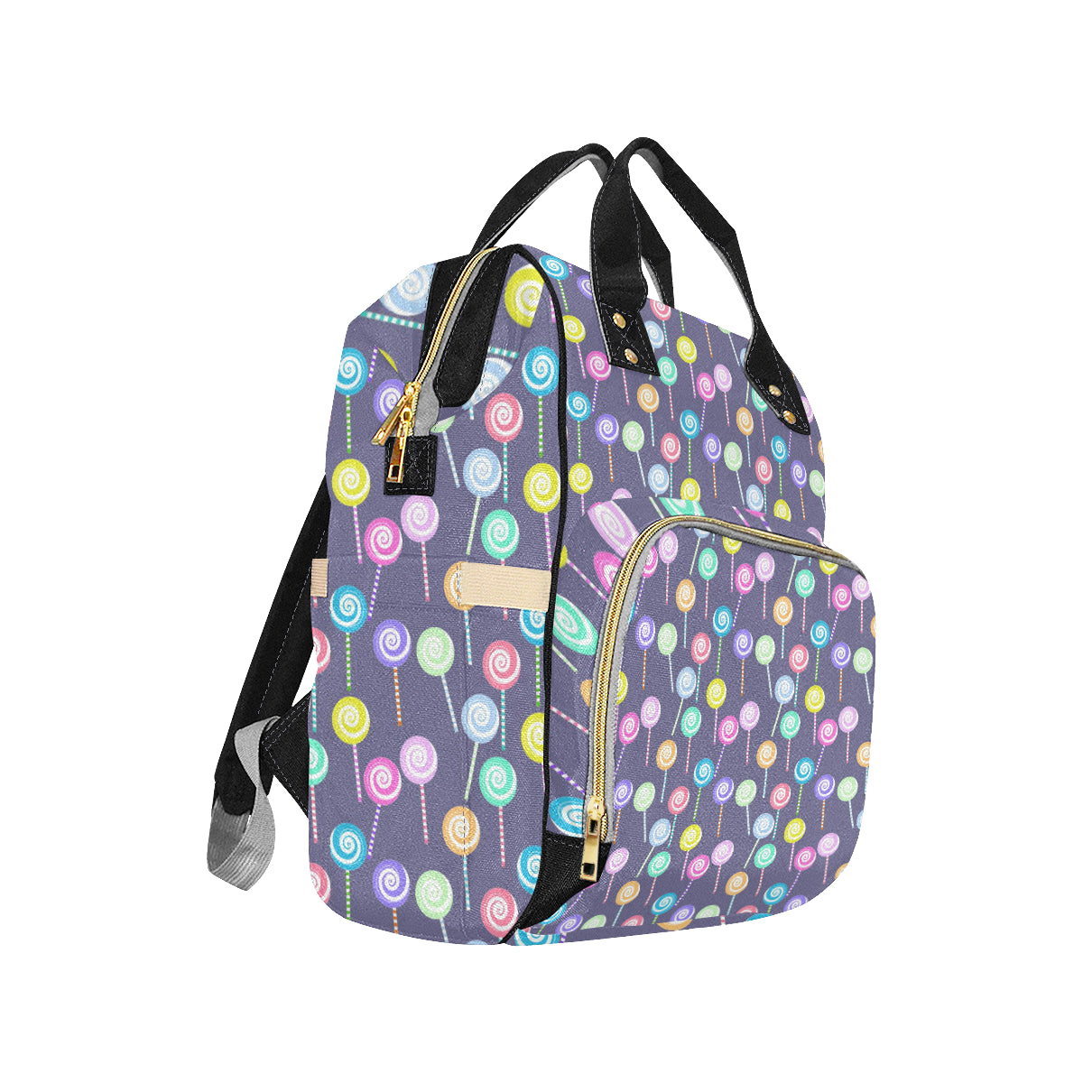 Lollipop Pattern Print Design LL03 Diaper Bag Backpack