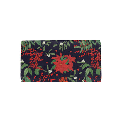 Poinsettia Pattern Print Design POT02 Women's Trifold Wallet