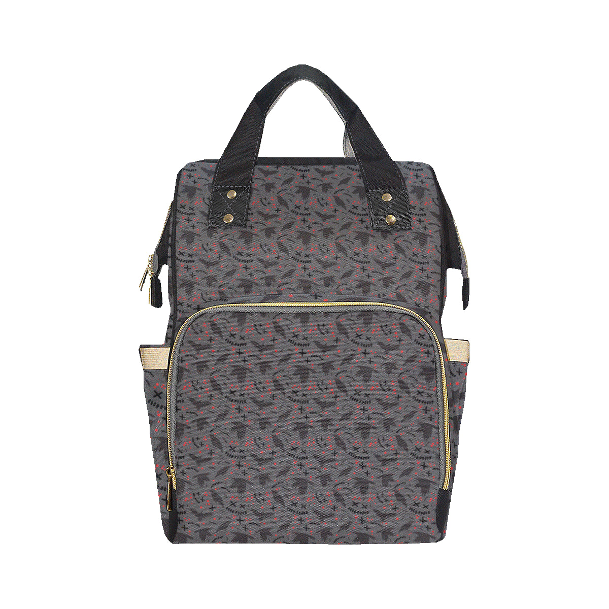 Crow Pattern Print Design 02 Diaper Bag Backpack