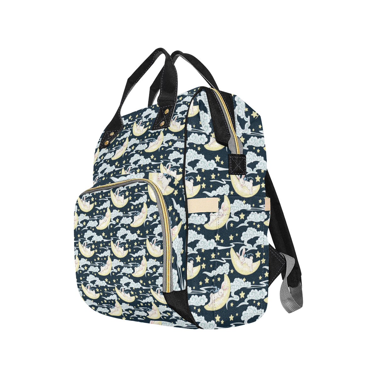 Rabbit Sleeping Pattern Print Design RB08 Diaper Bag Backpack