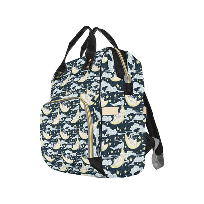 Rabbit Sleeping Pattern Print Design RB08 Diaper Bag Backpack