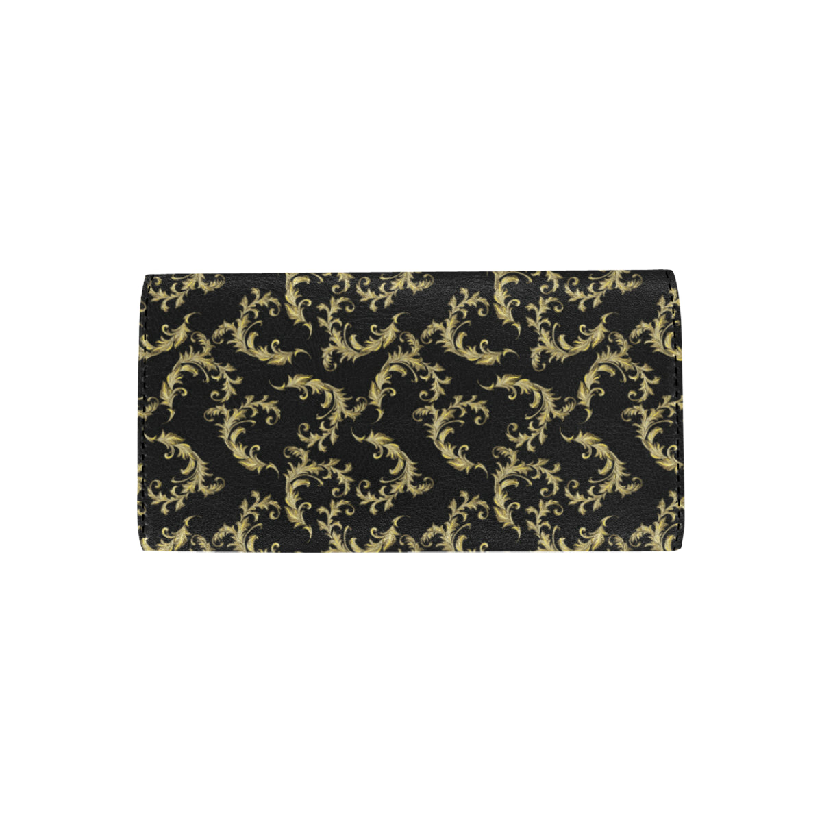 Baroque Golden Pattern Print Design 01 Women's Trifold Wallet
