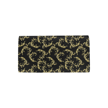Baroque Golden Pattern Print Design 01 Women's Trifold Wallet