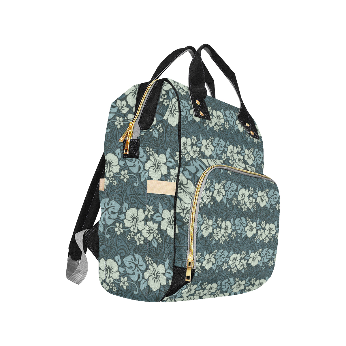 Flower Hawaiian Hibiscus Style Print Pattern Diaper Bag Backpack