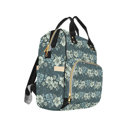 Flower Hawaiian Hibiscus Style Print Pattern Diaper Bag Backpack