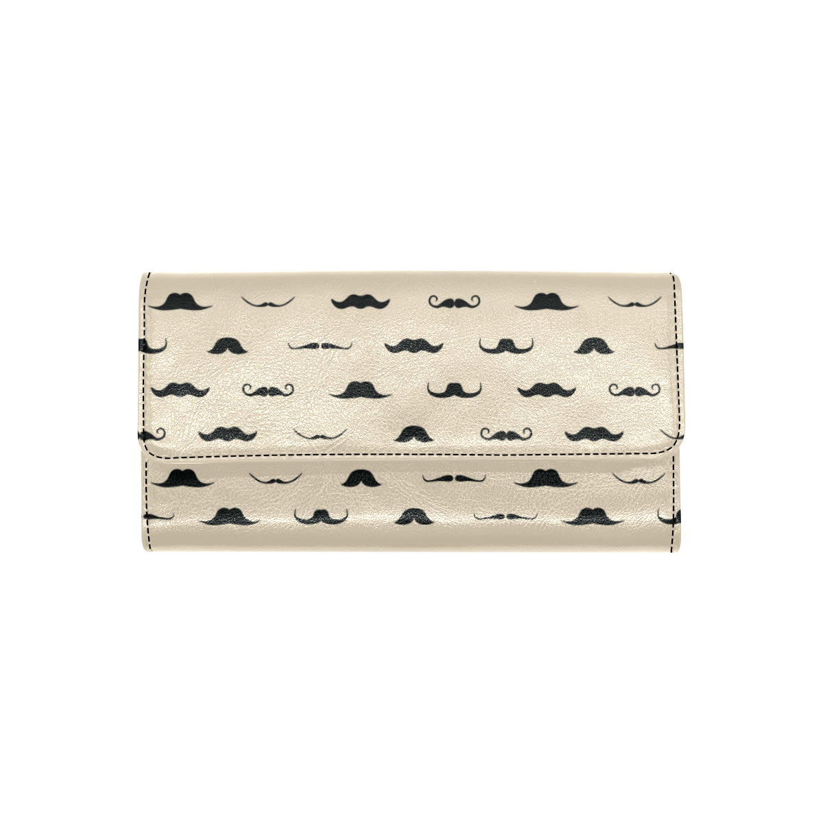 Mustache Pattern Print Design A03 Women's Trifold Wallet