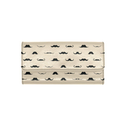 Mustache Pattern Print Design A03 Women's Trifold Wallet