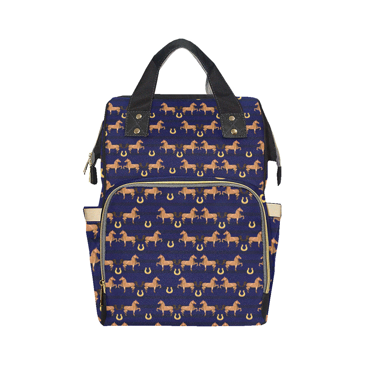 Horse Luxury Themed Pattern Print Diaper Bag Backpack