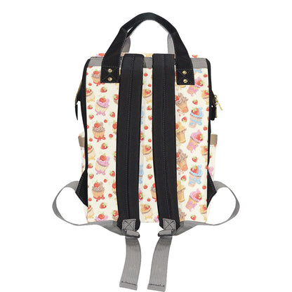 Cupcakes Strawberry Cherry Print Diaper Bag Backpack